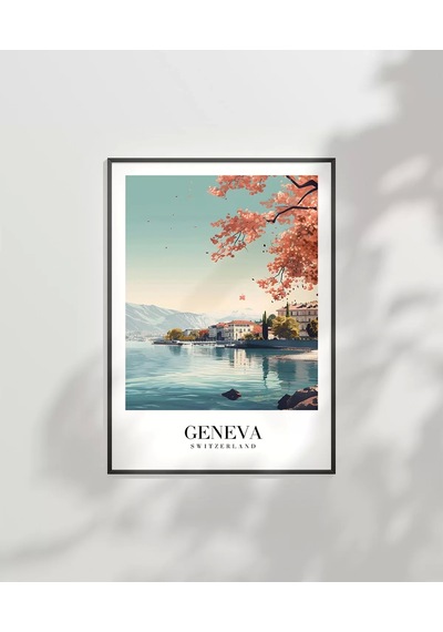 Çerçevesiz Poster Alplerin Ve Gölün Zarafeti