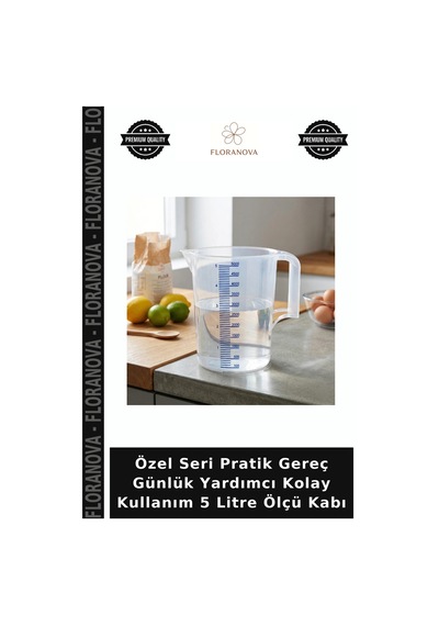 Özel Seri Pratik Gereç Günlük Yardımcı Kolay Kullanım 5 Litre Ölçü Kabı Çok Renkli