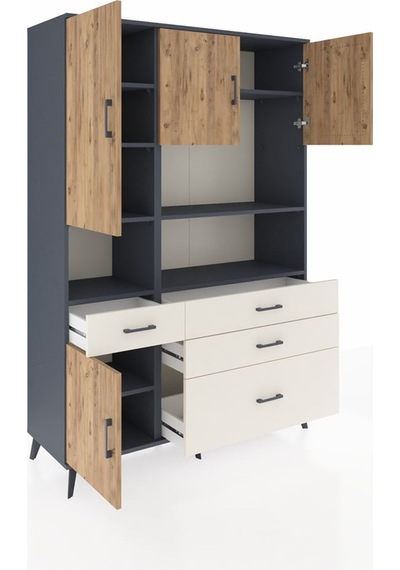 Hyperion Dolap 9 Raflı 4 Çekmeceli 4 Kapaklı 132x44x195 Antrasit-çam/aytaşı Atlas Çam/aytası - Antrasıt Hyperion Dolap 9 Raflı 4 Çekmeceli 4 Kapaklı 132x44x195 Antrasit-çam/aytaşı Atlas Çam/aytası - Antrasıt