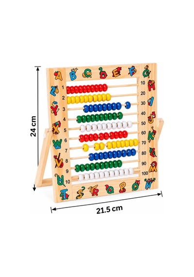 Eğitici Ahşap 1 Den 100 E Kadar Sayma Renkli Boncuklarla Sayı Ve Matematik Öğrenmeye Yardımcı Abaküs