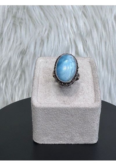 Larimar Doğaltaş Gümüş Yüzük Ovall Diğer
