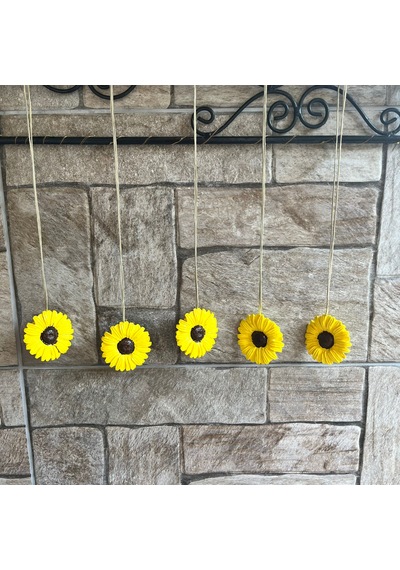 5 Li Günebakan Ayçiçeği Balkon Bahçe Duvar Dekoru Sarı