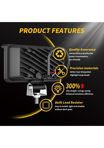 Off Road Delici Spotled 4 İnç 130 W Beyaz Sarı Çalışma Lambası