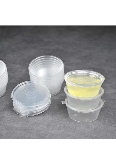 20 Adet Sızdırmaz 40 Ml Mini Plastik Saklama Kabı Sosluk Buzluk Kabı, Et Suyu, Kemik Suyu, Sos Diğer