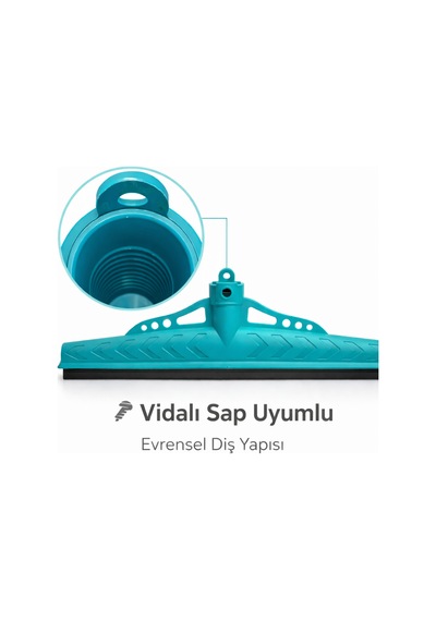 Mulpex Çekpas 40 Cm Vidalı Sap Uyumlu Yersil Çekçek Yer Çekçeği Zemin Temizlik Aparatı