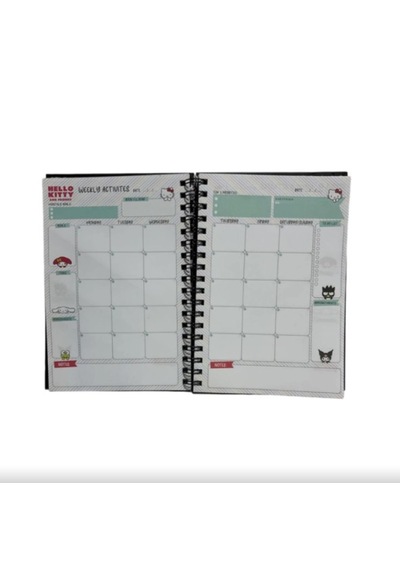 Hello Kitty&kuromi Spiralli Sert Kapak Stickerlı Planner