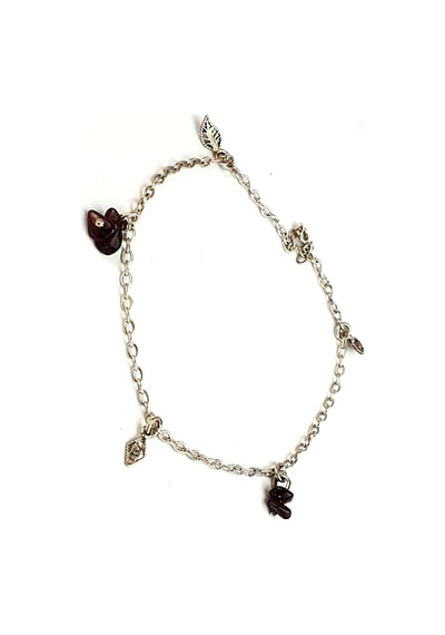 Doğal Granat Taşlı 925ayar Gümüş El.işi Tasarım Halhal Diğer
