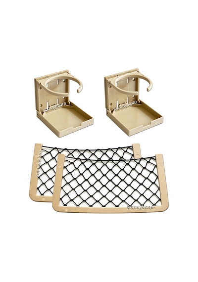 2 Adet Katlanır Bardaklık 2 Adet 32x17cm Eşya Filesi Bej