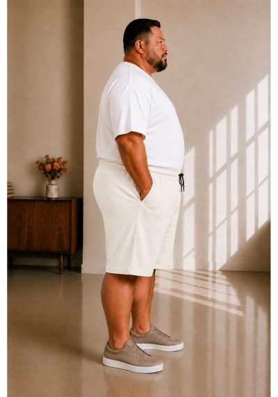 Sngl Tekstil Erkek Büyük Beden Kapri 3xl 4xl 5xl 6xl 7xl 8xl 9xl Ekru