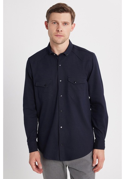 Tudors Erkek Regular Fit Rahat Kesim Çift Cepli Spor Yaka Denim Lacivert Gömlek-36861 Lacivert Tudors Erkek Regular Fit Rahat Kesim Çift Cepli Spor Yaka Denim Lacivert Gömlek-36861 Lacivert