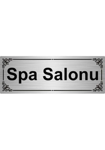 Spa Salonu 7x20cm Gümüş Renk Metal Yönlendirme Levhası