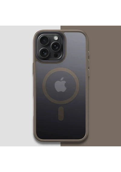 Fros Silikon Kılıf Kablosuz Şarj Destekli -Apple Uyumlu iPhone-16-pro-max Desert Titanyum Zebana