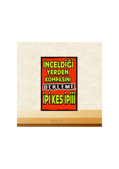 İpi Kes İpii 20x30 Cm Retro Ahşap Poster Çok Renkli - 743297753 Çok Renkli