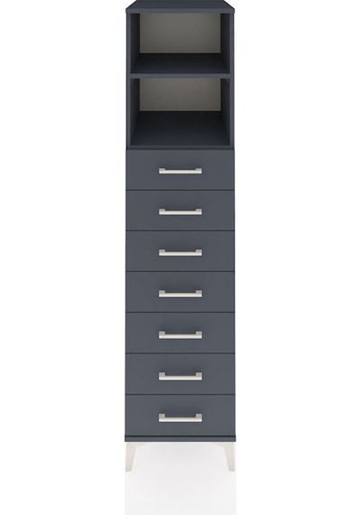 Kronos Dolap 2 Raflı 7 Çekmeceli 44x59x182 Antrasit-antrasit Antrasit