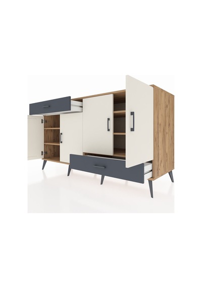 Kronos Konsol 5 Raflı 2 Çekmeceli 4 Kapaklı 176x59x99 Çam-aytaşı/ Çam-aytaşı/antrasit Kronos Konsol 5 Raflı 2 Çekmeceli 4 Kapaklı 176x59x99 Çam-aytaşı/ Çam-aytaşı/antrasit