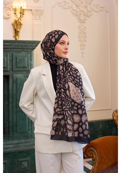 İpekhan Soft Şal Kahve 3050-08 Çok Renkli