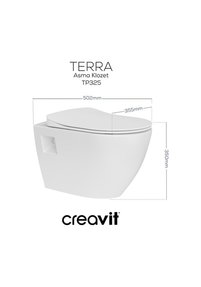 Creavit Terra Asma Klozet Gömme Rezervuarlı Set