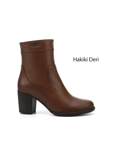 Gönderi(R) Gönderi R Kadın Taba Floter Fermuarlı Kalın Topuklu Hakiki Deri Bot Gkzb13448457 Taba Floter