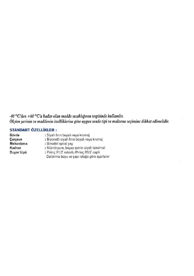 Simga 100 Mm 500 Derecec 20 Cm Boylu Bi-metal Termometre