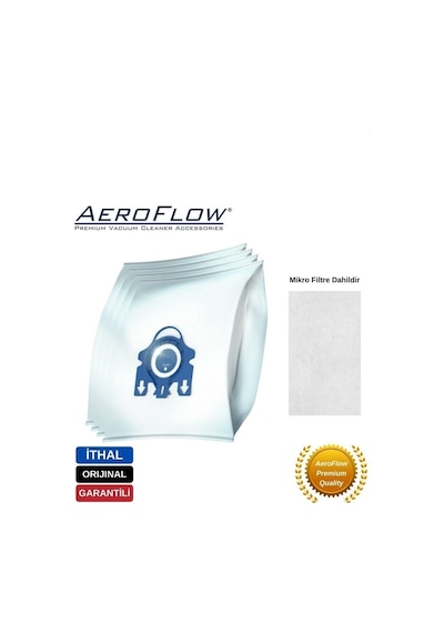 Aeroflow Miele Uyumlu S4211 Süpürgetoz Torbası+Filtre
