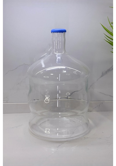 10 Litre Cam Damacana Sebil Uyumlu, Plastik Kapaklı Şeffaf