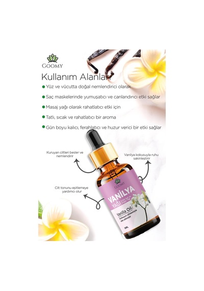 Goomy Vanilya Yağı %100 Doğal Bitkisel Uçucu Yağ Vanilla Oil 10ml 10 ML