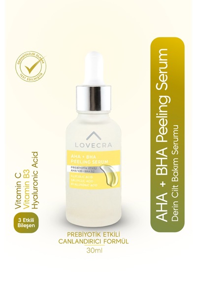 Aha/bha Peeling Serum Glycolic Acid Salicylic Acid Hyaluronic Acid Derin Cilt Bakım Serumu 30 Ml