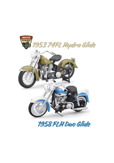 Harley-davidson Maket Seti - 1:18 Duo Glide & Hydra-glide