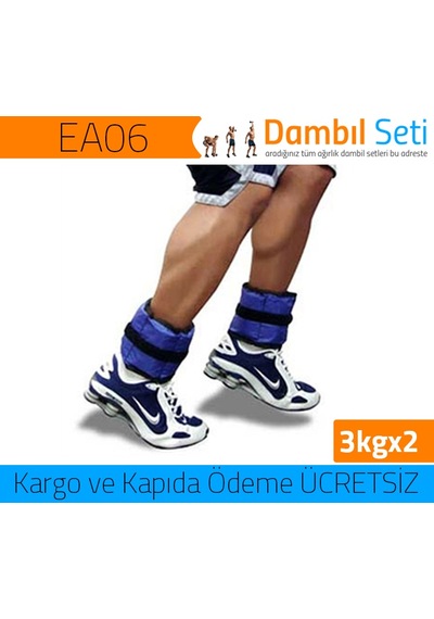 Ayak Ağırlıkları 3 KG X 2 Adet = 6 KG Mavi