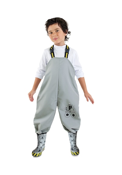 Denokids İnşaat Aracı Erkek Çocuk Su Geçirmez Yağmur Tulumu Renkli