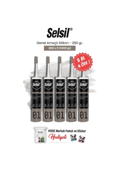 Selsil 5 Al 4 Öde Genel Amaçlı Silikon 280 Gr Ve Rosie Pamuk
