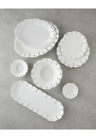 English Home Elodie Porselen Kayık Tabak 35 Cm Beyaz Beyaz