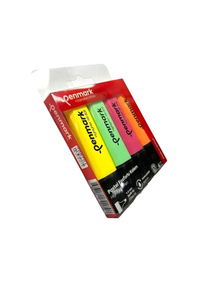 Fosforlu Kalem 4 Lü Asetat Karışık Renk Pastel Hs-505-4p 709701 Çok Renkli