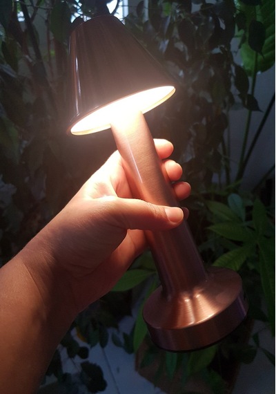 Dokunmatik Masa Ve Gece Lambası Dokunmatik Lamba Abajur Led Şarjlı Masa Lambası Ledli Rose Gold 23cm