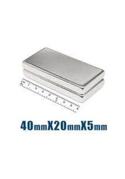 Neodyum Mıknatıs 40x20x5 Mm 5 Adet