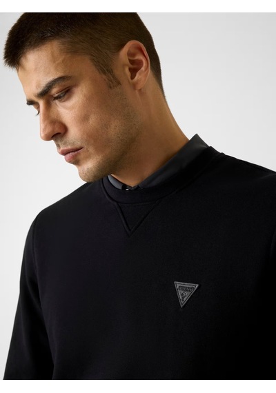 Guess M6rq08kcn01 Cn Ls Basic Erkek Sweatshirt Siyah