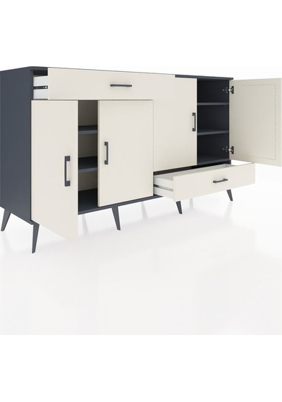 Hyperion Konsol 5 Raflı 2 Çekmeceli 4 Kapaklı 176x44x99 Antrasit- Antrasit-aytaşı Hyperion Konsol 5 Raflı 2 Çekmeceli 4 Kapaklı 176x44x99 Antrasit- Antrasit-aytaşı