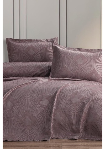 Firdevs 3 Parça Çift Kişilik Pike Takımı 240x260 Pudra Pudra