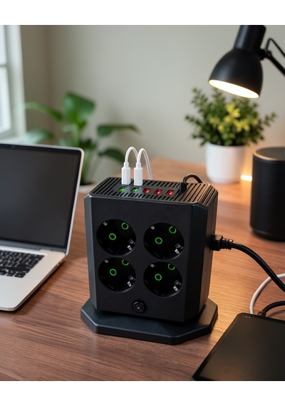 Çoklu Priz 8 Çıkışlı 4 Usb 2 Type-c Anahtarlı Dikey Priz Kulesi 2 m