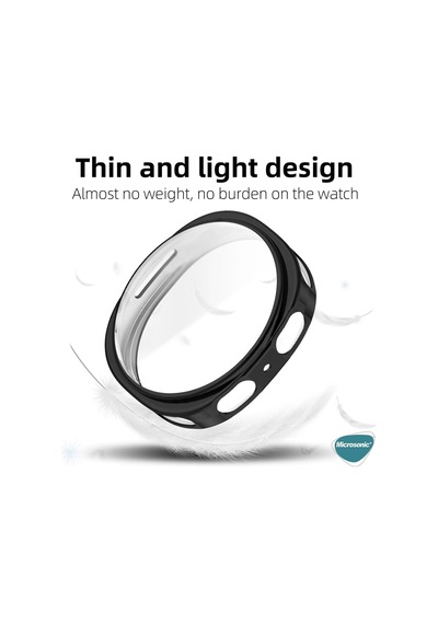 Huawei Watch Gt 6 41mm Kılıf Ekranı Tam Kaplayan 360 Full Round Soft Silicone Siyah Watch Gt 6 41mm İle Uyumlu Kılıf - Siyah Çok Renkli
