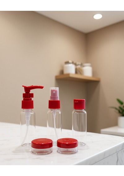 5 Li Seyahat Kozmetik Şişesi Seti 30 Ml Çantalı