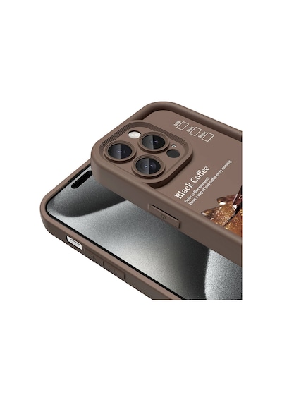 Goocamp Apple Uyumlu iPhone 14 Pro Kılıf Kamera Korumalı Baskılı Arka Yüzey Klas Kapak - Siyah Siyah