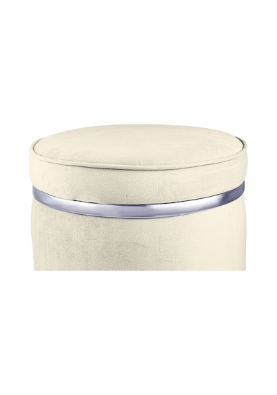 Zerafet Silver Kaplama Luxery Puf- Beyaz Babyface Kumaş Pofuduk Oturma Pufu&makyaj Pufu&bench