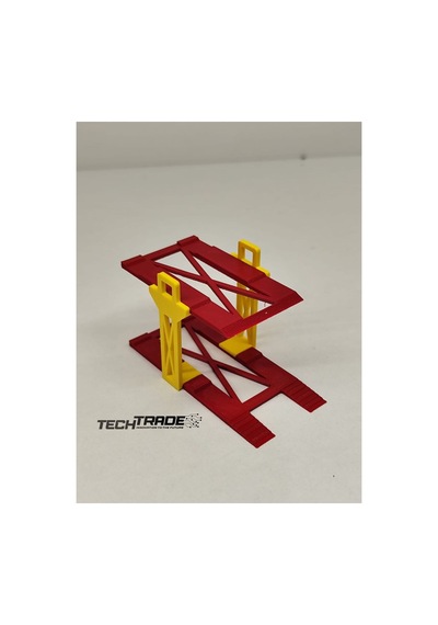 1/64 Ölçek Diorama 2 Araçlık Lift Sarı-kırmızı