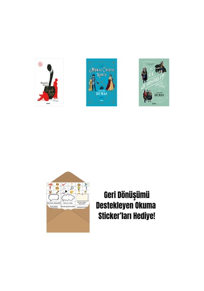 Siyah Lale + Monte Cristo Kontu + Üç Silahşörler Yirmi Yıl Sonra Ciltli + Okuma Sticker'ları