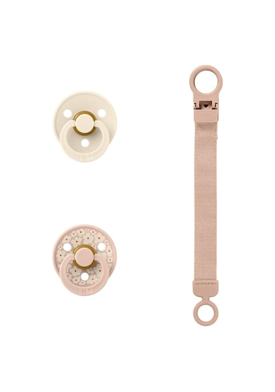Bibs Colour Kauçuk Emzik Askılı Hediye Set Blush Çok Renkli