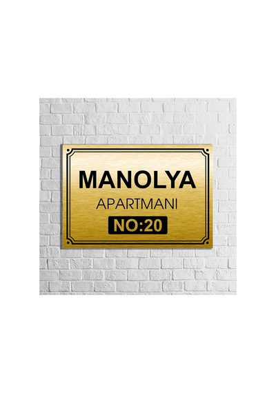 Apartman-site Kapı İsimliği Kapı Tabelası 20x29 Cm Gold Gold