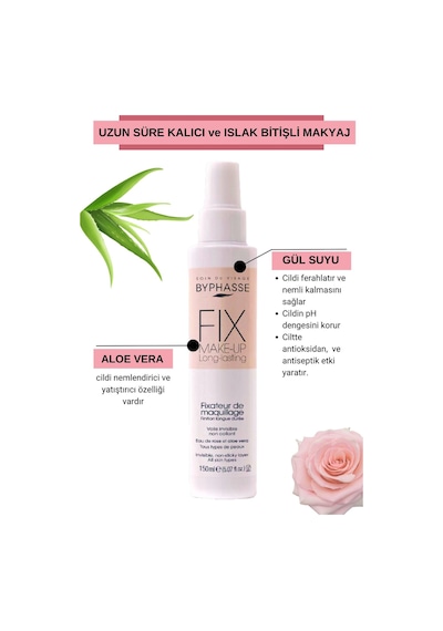 Byphasse Aloe Vera & Gül Suyu Özlü Makyaj Sabitleyici Sprey 150 ML