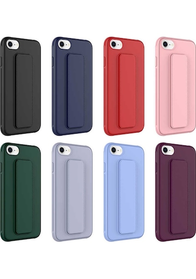 Apple Uyumlu iPhone Se 2020 Kapak Standlı El Tutacaklı Silikon Kılıf