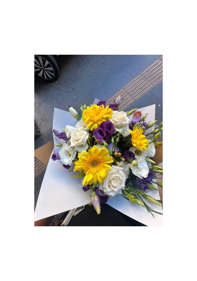 Morlu Çiçek Buketi - 899878801
